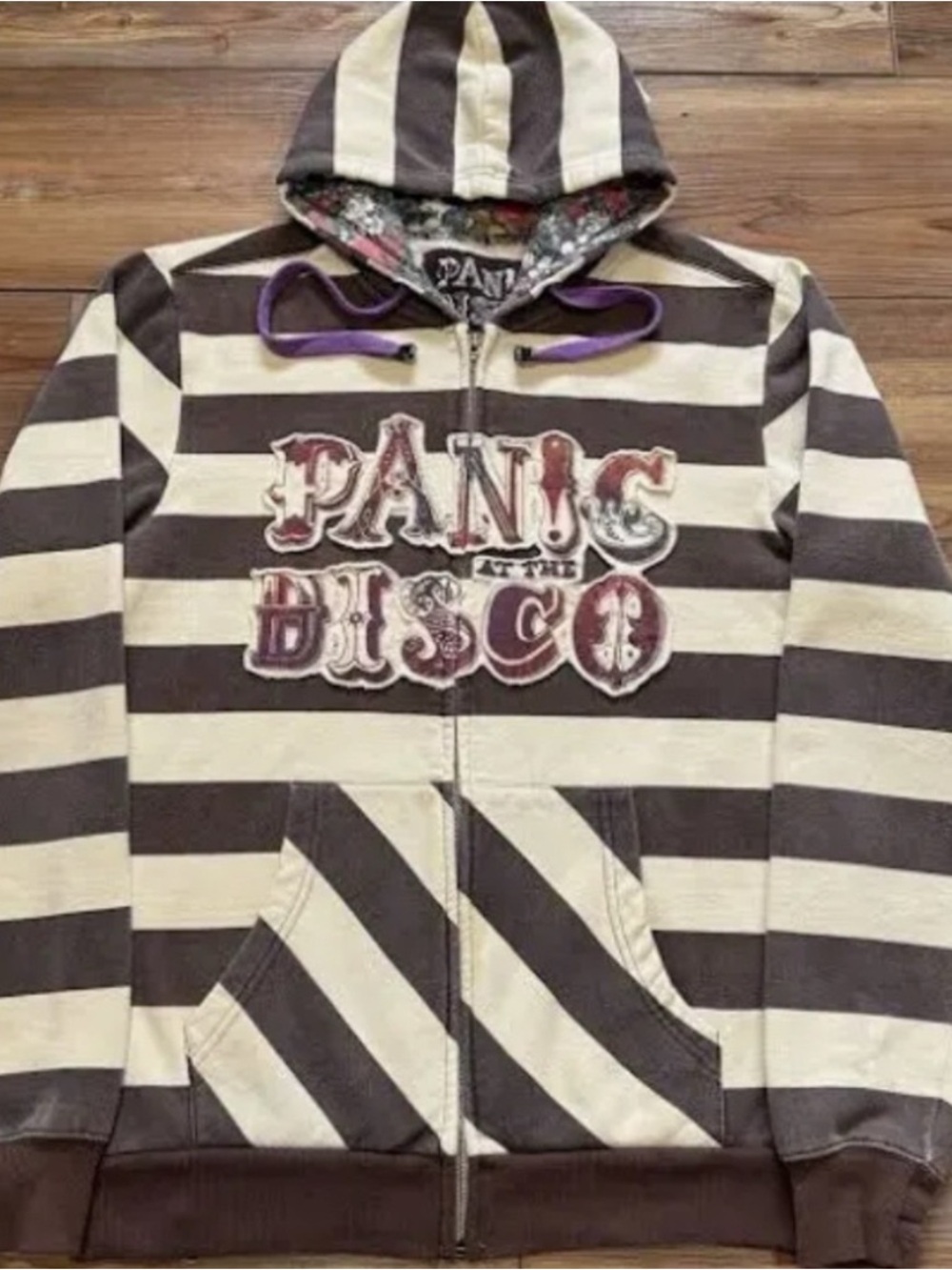 !! ISO !! Panic At The Disco Pretty Odd Striped Zip up Hoodie